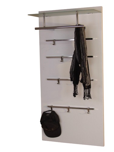 Wandgarderobe weiß glasablage - weiß,